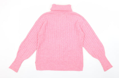 Womens UK Size XS F&F Pink 1/2 Zip Jumper