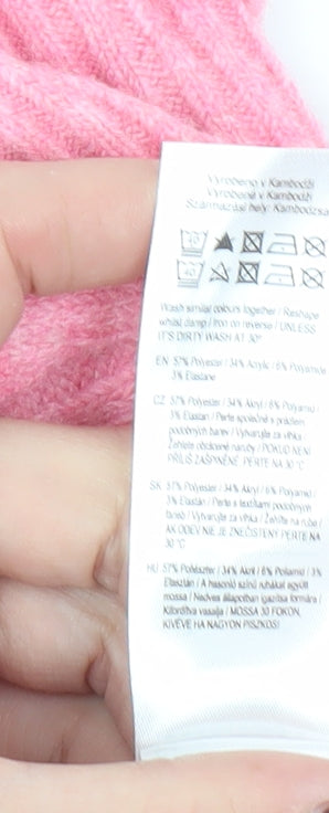 Womens UK Size XS F&F Pink 1/2 Zip Jumper