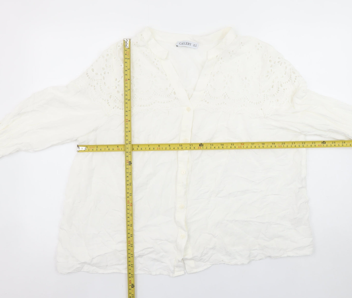 Womens UK Size 20 Gallery White Tunic Blouse