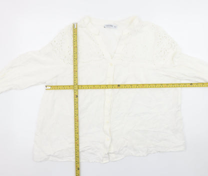 Womens UK Size 20 Gallery White Tunic Blouse