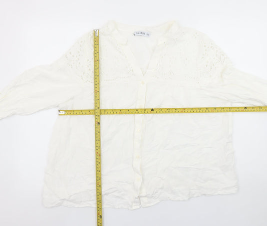 Womens UK Size 20 Gallery White Tunic Blouse