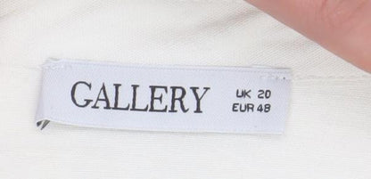 Womens UK Size 20 Gallery White Tunic Blouse
