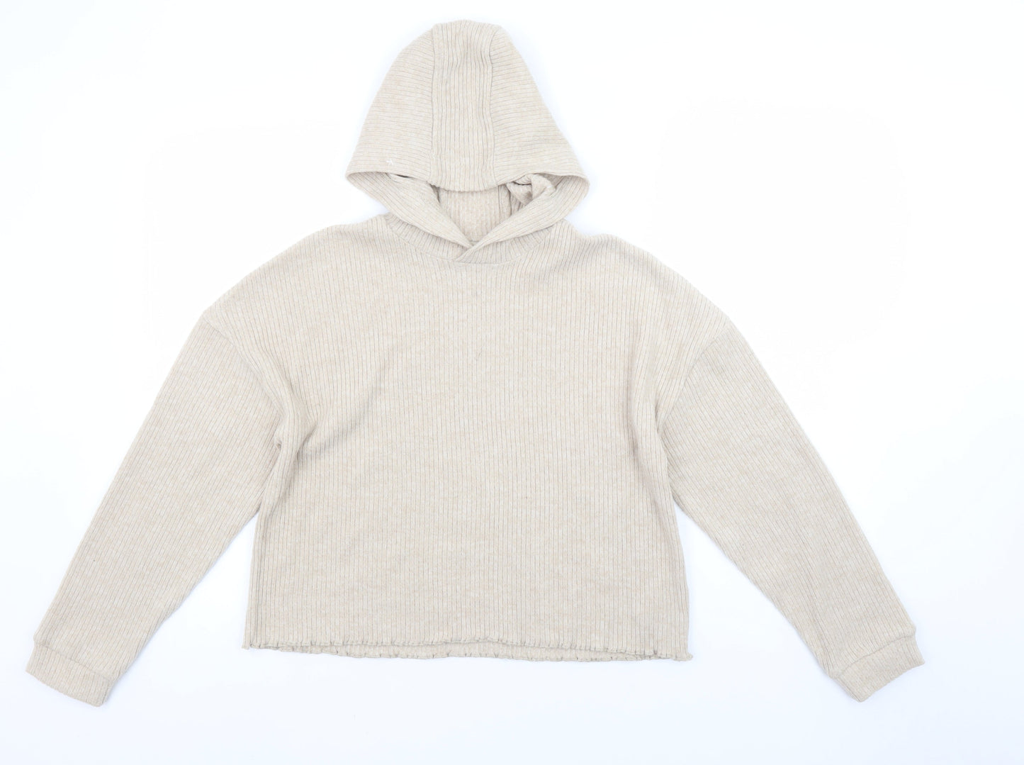 Girls UK Size 11-12 Years F&F Beige Pullover Hoodie