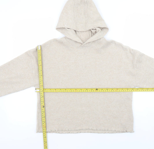 Girls UK Size 11-12 Years F&F Beige Pullover Hoodie