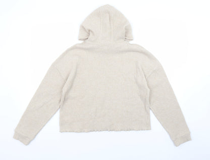 Girls UK Size 11-12 Years F&F Beige Pullover Hoodie
