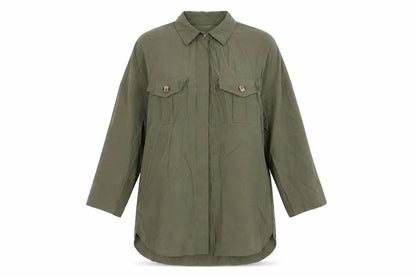 Womens UK Size 12 Stradivarius Green Basic Button-Up