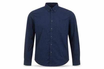 Dunnes Men's Blue Regular Fit Cotton Long Sleeve Button-Up Shirt L
