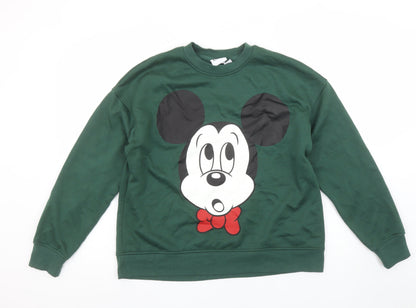 Womens UK Size S Disney Green Pullover Sweatshirt