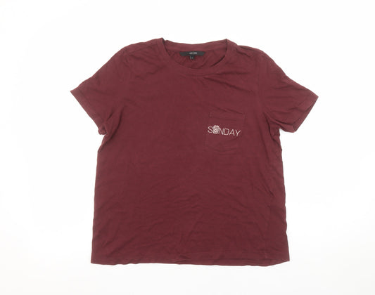 Womens UK Size S VERO MODA Red Basic T-Shirt