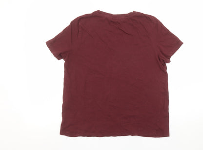 Womens UK Size S VERO MODA Red Basic T-Shirt