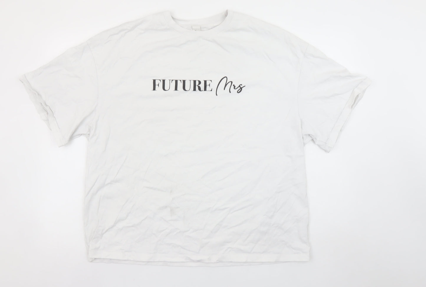 Womens UK Size L Missguided White Basic T-Shirt