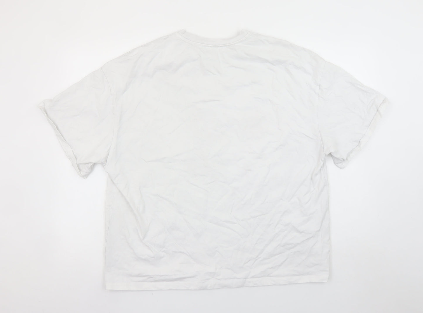 Womens UK Size L Missguided White Basic T-Shirt
