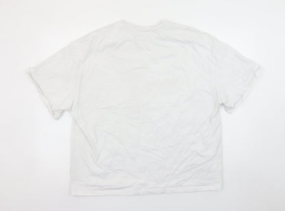 Womens UK Size L Missguided White Basic T-Shirt
