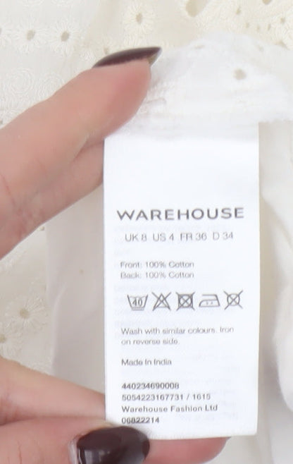 Womens UK Size 8 Warehouse Ivory Camisole Blouse