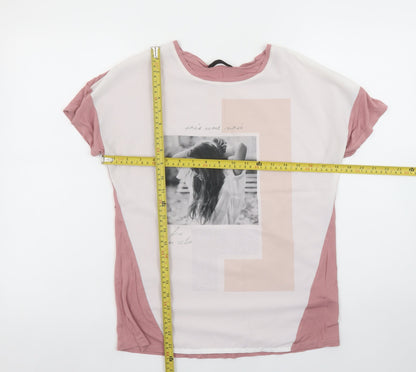 Womens UK Size 8 Dunnes Pink Basic T-Shirt