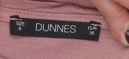 Womens UK Size 8 Dunnes Pink Basic T-Shirt