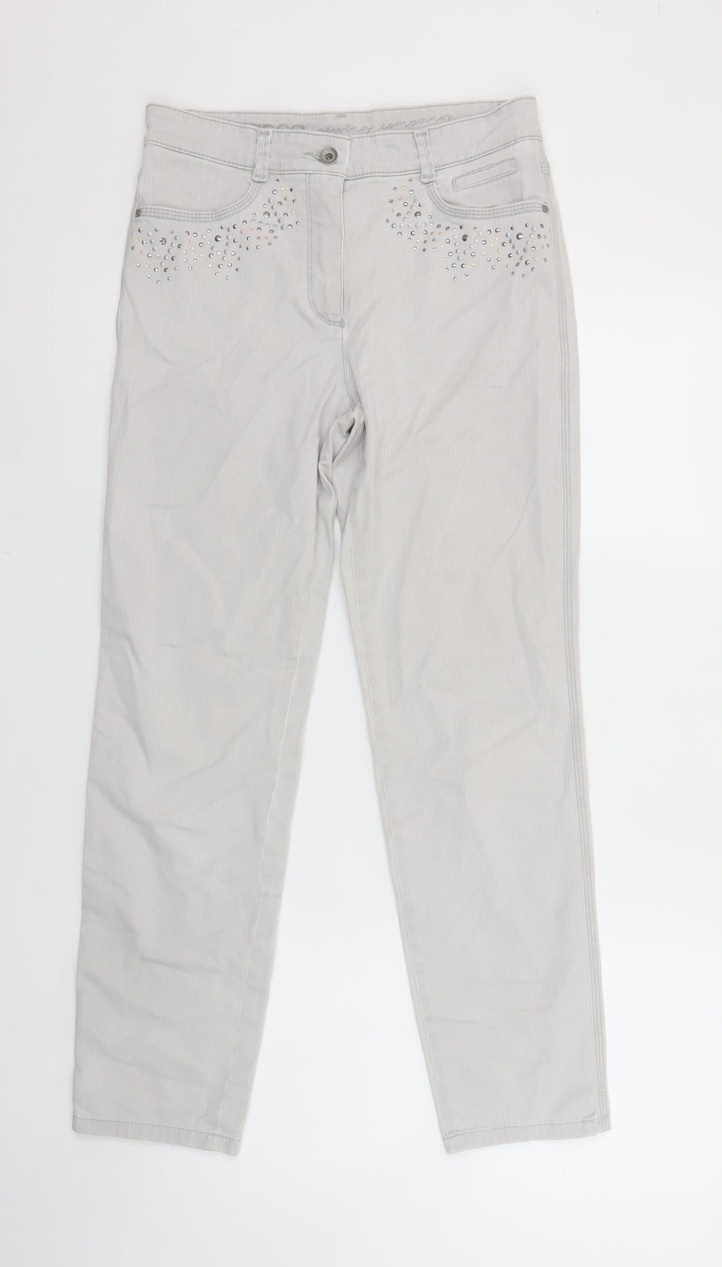 Womens UK Size 10 Bianca Regular Fit Straight Grey Jeans