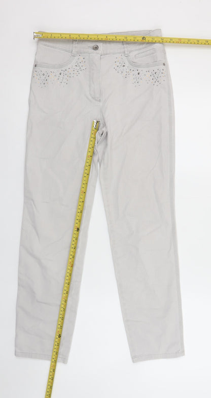 Womens UK Size 10 Bianca Regular Fit Straight Grey Jeans