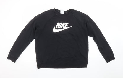 Womens UK Size L Nike Black Pullover Sweatshirt
