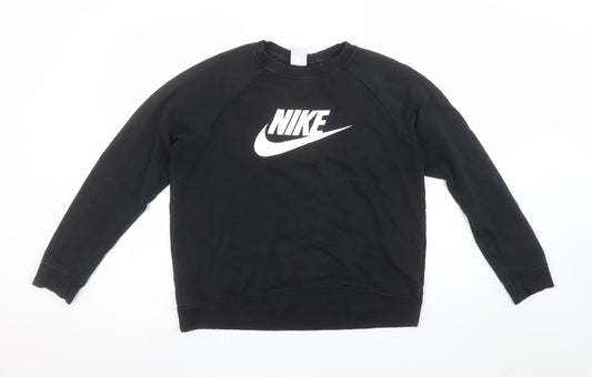 Womens UK Size L Nike Black Pullover Sweatshirt