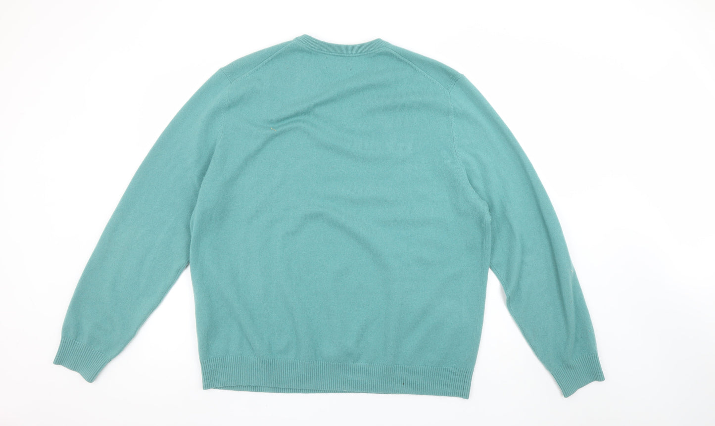 Lands' End Men's Green XL Cashmere V-Neck Jumper