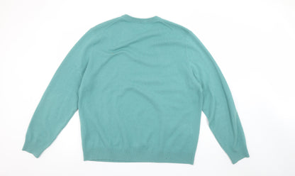 Lands' End Men's Green XL Cashmere V-Neck Jumper