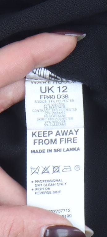 Womens UK Size 12 Warehouse Fit & Flare Dress