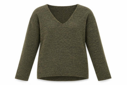 H&M Women’s Green V-Neck Cotton Knit Jumper Size 8
