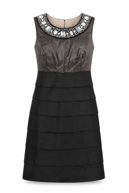 Next Women’s Black Beaded Sleeveless Shift Dress Size 10