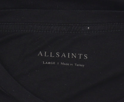 Mens UK Size L AllSaints Black  T-Shirt
