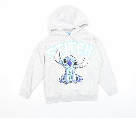 Girls UK Size 6 Years Disney Grey Pullover Hoodie