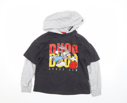 Boys UK Size 8-9 Years Marks and Spencer Black Pullover Hoodie