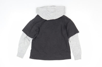 Boys UK Size 8-9 Years Marks and Spencer Black Pullover Hoodie