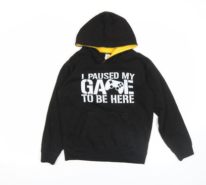 Boys UK Size L (9-11 Years) Just Hoods Black Pullover Hoodie