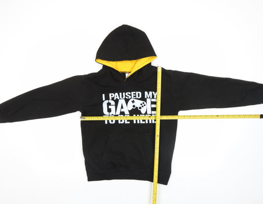 Boys UK Size L (9-11 Years) Just Hoods Black Pullover Hoodie