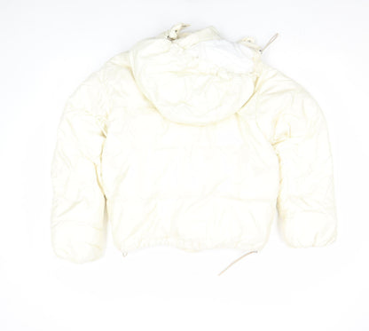 Levi's Women's Ivory Hooded Puffer Jacket Size S Quilted Winter Coat