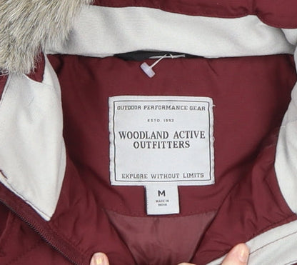 Womens UK Size M Woodland Active Outfitters Red Puffer Jacket
