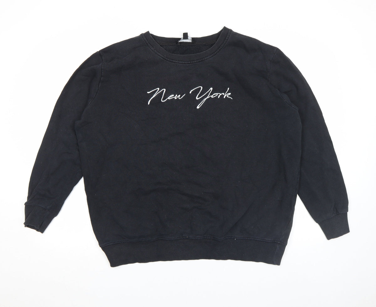 Unisex Adults UK Size M Capsule Black Pullover Sweatshirt