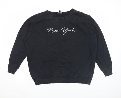 Unisex Adults UK Size M Capsule Black Pullover Sweatshirt