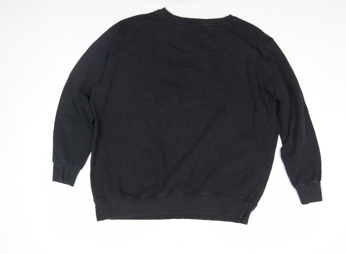 Unisex Adults UK Size M Capsule Black Pullover Sweatshirt