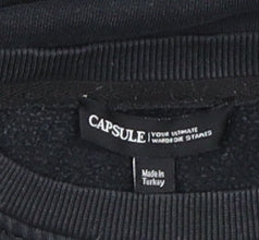 Unisex Adults UK Size M Capsule Black Pullover Sweatshirt