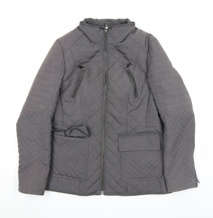 Womens UK Size 14 NEXT Grey Quilted Coat