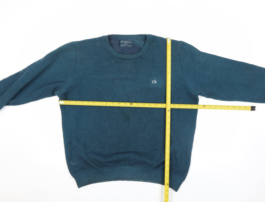 Mens UK Size L Calvin Klein Blue Pullover Sweatshirt
