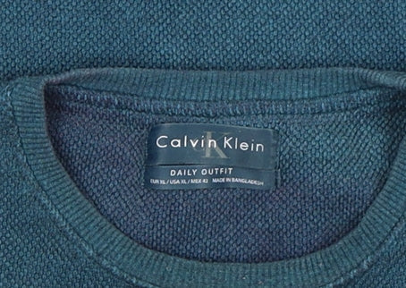 Mens UK Size L Calvin Klein Blue Pullover Sweatshirt