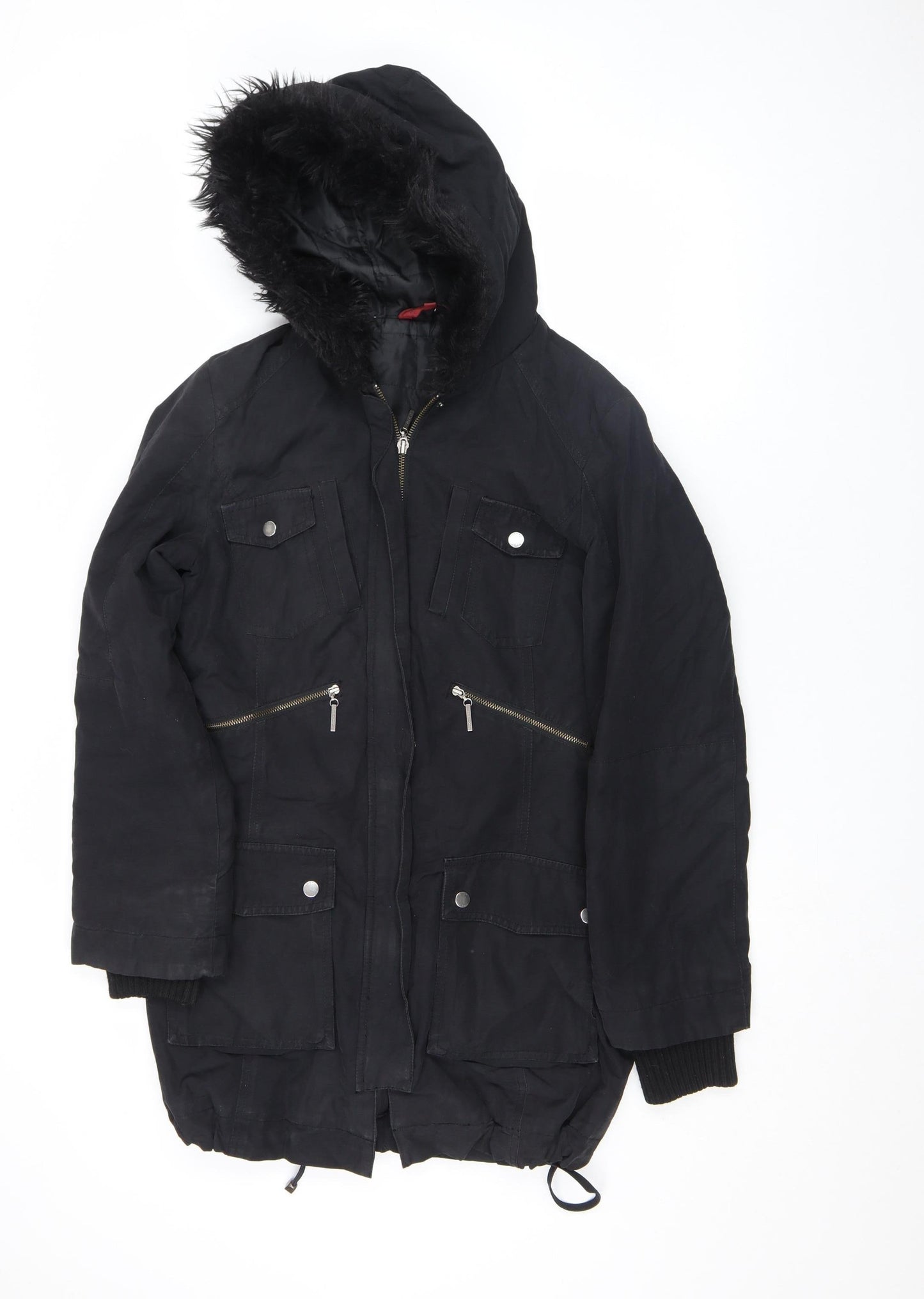 Womens UK Size 12 John Lewis Black Parka Coat
