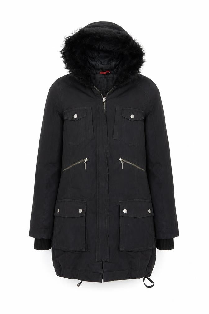 Womens UK Size 12 John Lewis Black Parka Coat