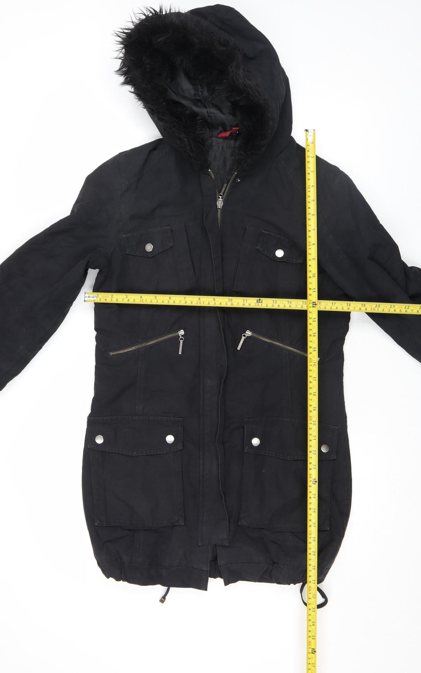 Womens UK Size 12 John Lewis Black Parka Coat