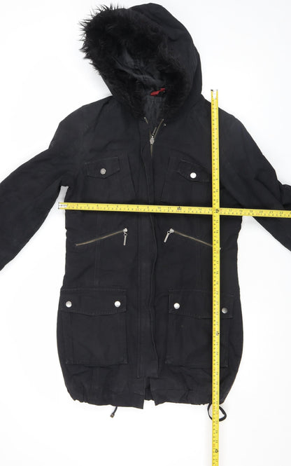 Womens UK Size 12 John Lewis Black Parka Coat