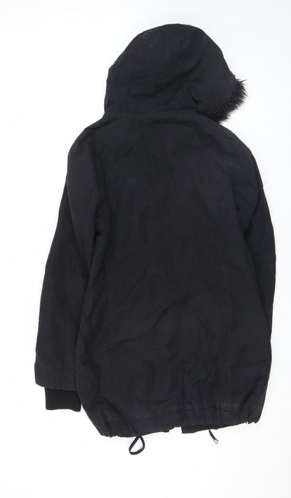 Womens UK Size 12 John Lewis Black Parka Coat