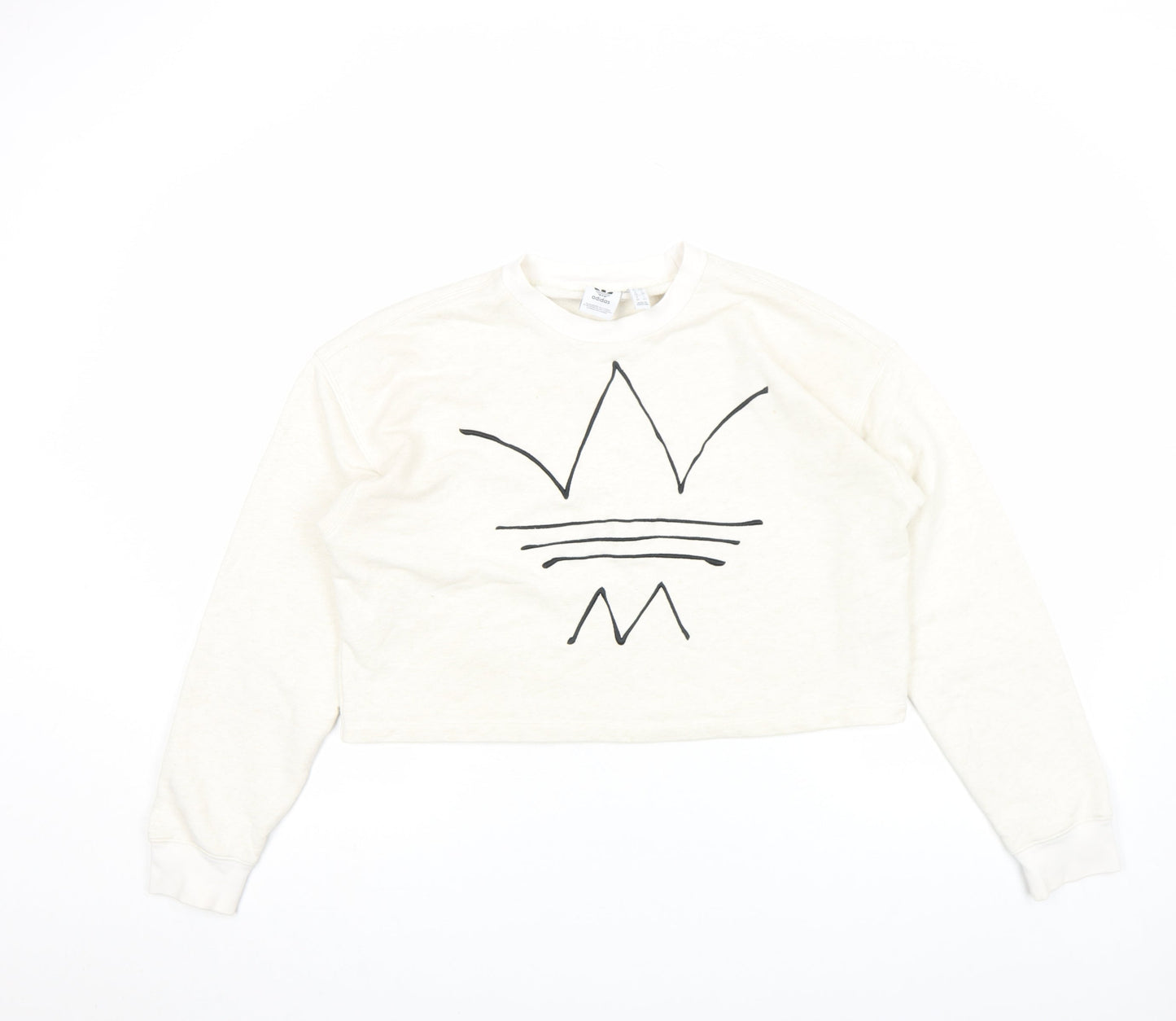 Womens UK Size 10 adidas Ivory Pullover Sweatshirt